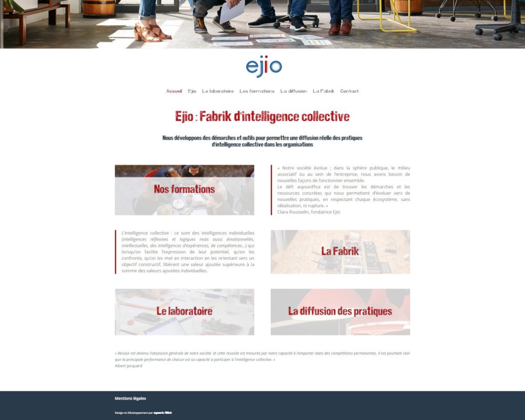 Création du site vitrine de la société Ejio