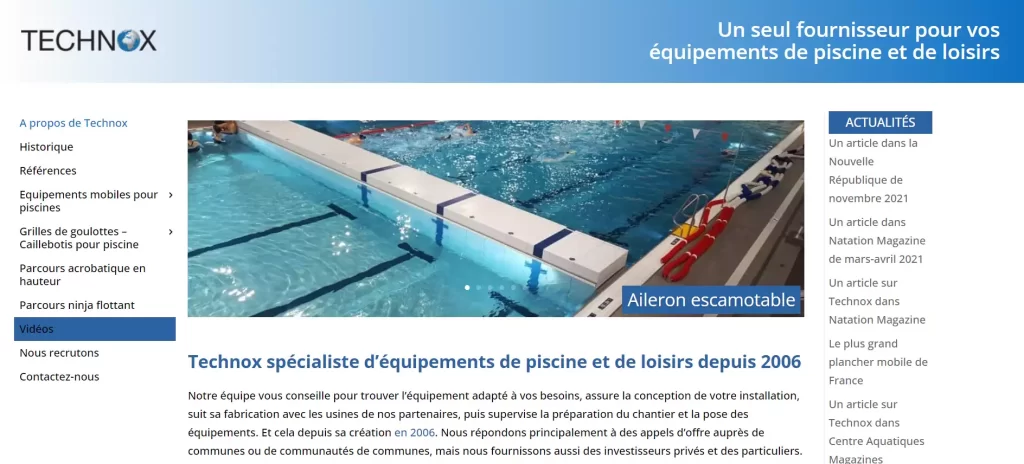 Refonte du site de Technox