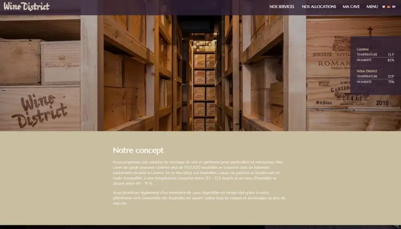 Refonte page d&rsquo;accueil de Winedistrict