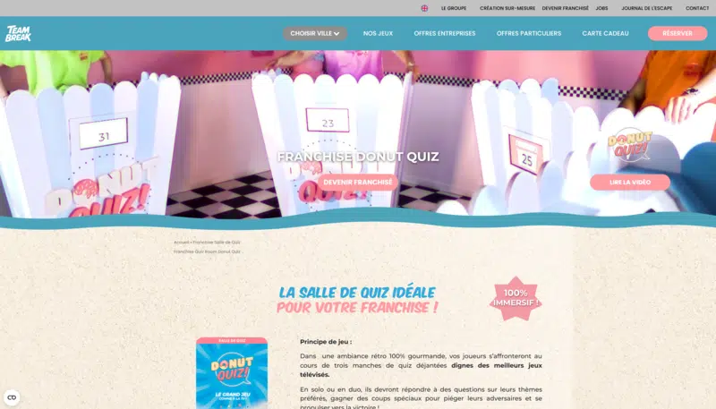 Ajout des 3 pages franchises sur Team Break