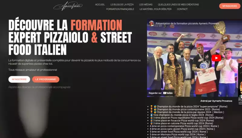 Refonte partielle du site Pizza Formation