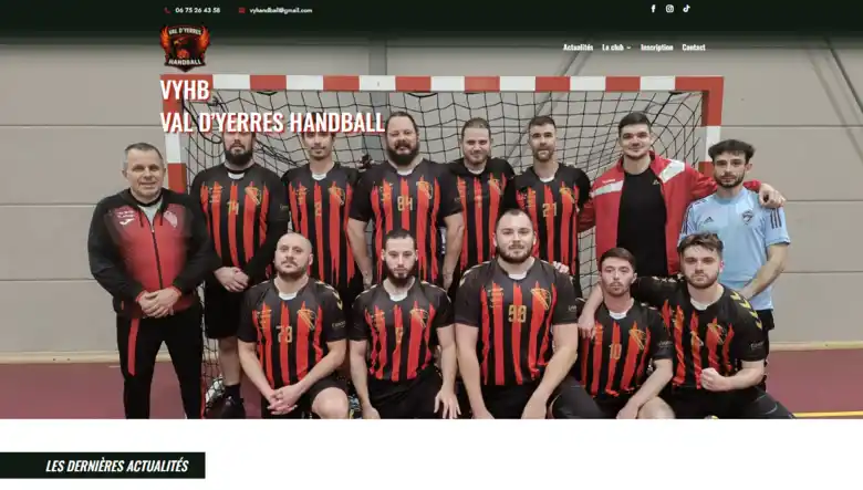 Création du site du club du Val d&rsquo;Yerres Handball